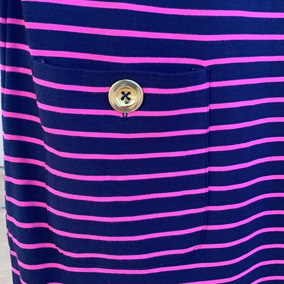 NWT Sail to Sable sz XS navy and pink striped very soft knit dress - Picture 6 of 10